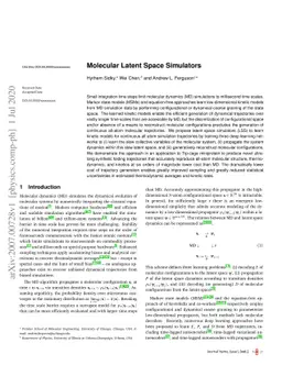 Molecular Latent Space Simulators