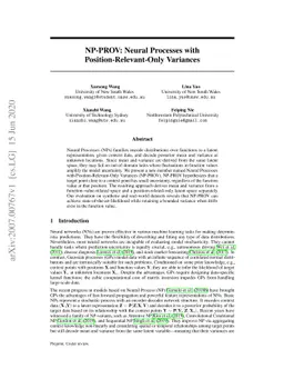 NP-PROV: Neural Processes with Position-Relevant-Only Variances