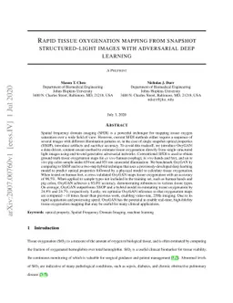 Rapid tissue oxygenation mapping from snapshot structured-light images
  with adversarial deep learning