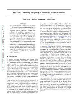 TeleVital: Enhancing the quality of contactless health assessment