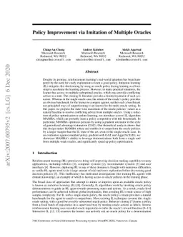Policy Improvement via Imitation of Multiple Oracles