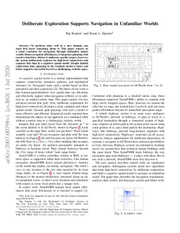 Deliberate Exploration Supports Navigation in Unfamiliar Worlds