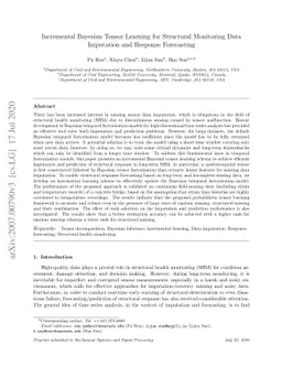 Incremental Bayesian tensor learning for structural monitoring data
  imputation and response forecasting