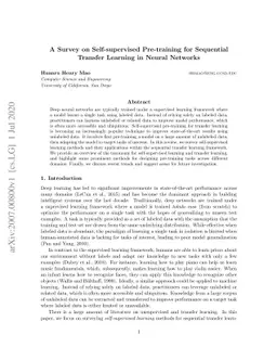 A Survey on Self-supervised Pre-training for Sequential Transfer
  Learning in Neural Networks