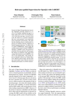 Relevance-guided Supervision for OpenQA with ColBERT