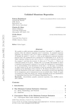 Unlinked monotone regression