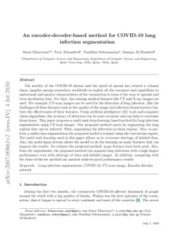 An encoder-decoder-based method for COVID-19 lung infection segmentation