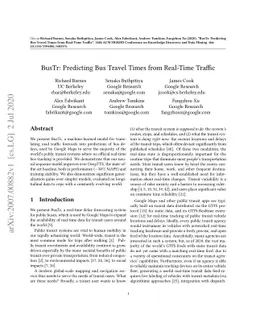BusTr: Predicting Bus Travel Times from Real-Time Traffic