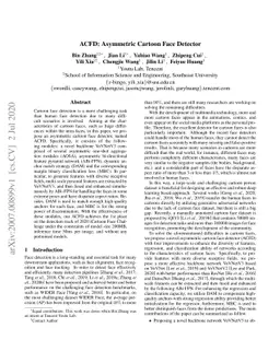 ACFD: Asymmetric Cartoon Face Detector