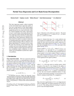 Partial Trace Regression and Low-Rank Kraus Decomposition