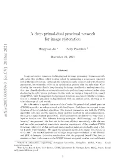 A deep primal-dual proximal network for image restoration