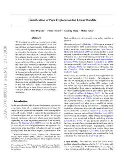 Gamification of Pure Exploration for Linear Bandits