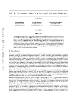 MPLP: Learning a Message Passing Learning Protocol