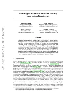 Learning to search efficiently for causally near-optimal treatments