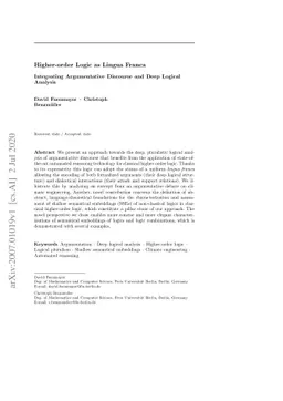 Higher-order Logic as Lingua Franca -- Integrating Argumentative
  Discourse and Deep Logical Analysis