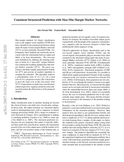 Consistent Structured Prediction with Max-Min Margin Markov Networks