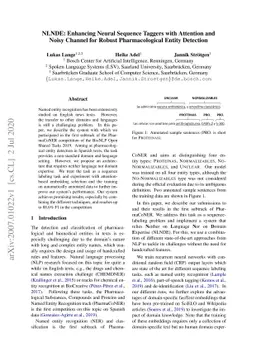 NLNDE: Enhancing Neural Sequence Taggers with Attention and Noisy
  Channel for Robust Pharmacological Entity Detection