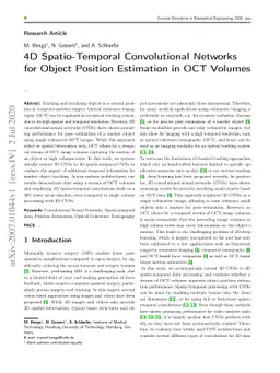4D Spatio-Temporal Convolutional Networks for Object Position Estimation
  in OCT Volumes