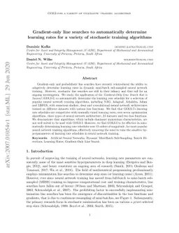 Gradient-only line searches to automatically determine learning rates
  for a variety of stochastic training algorithms