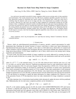 Bayesian Low Rank Tensor Ring Model for Image Completion
