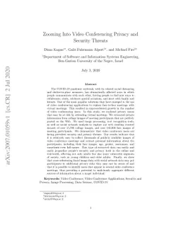Zooming Into Video Conferencing Privacy and Security Threats