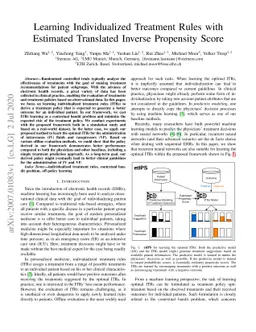 Learning Individualized Treatment Rules with Estimated Translated
  Inverse Propensity Score