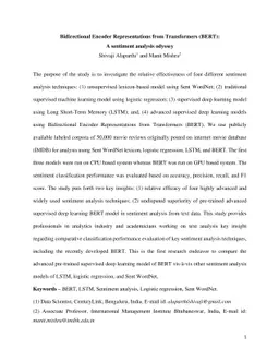 Bidirectional Encoder Representations from Transformers (BERT): A
  sentiment analysis odyssey