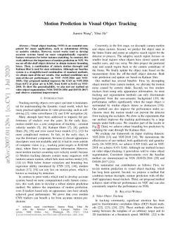 Motion Prediction in Visual Object Tracking