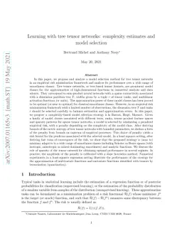Learning with tree tensor networks: complexity estimates and model
  selection