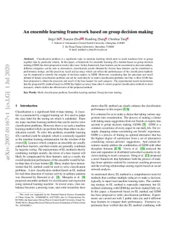 An ensemble learning framework based on group decision making