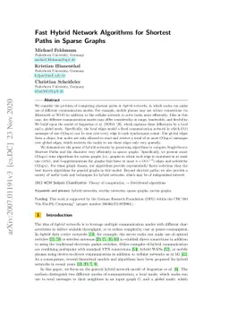 Fast Hybrid Network Algorithms for Shortest Paths in Sparse Graphs
