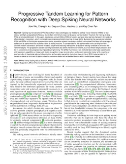 Progressive Tandem Learning for Pattern Recognition with Deep Spiking
  Neural Networks