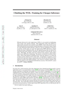 Climbing the WOL: Training for Cheaper Inference
