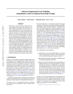 Software Engineering Event Modeling using Relative Time in Temporal
  Knowledge Graphs