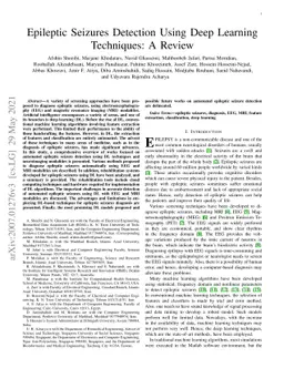 Epileptic Seizures Detection Using Deep Learning Techniques: A Review