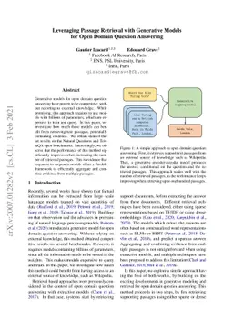 Leveraging Passage Retrieval with Generative Models for Open Domain
  Question Answering