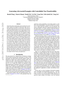 Generating Adversarial Examples with Controllable Non-transferability