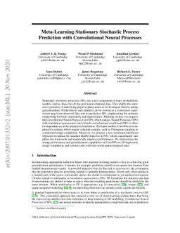 Meta-Learning Stationary Stochastic Process Prediction with
  Convolutional Neural Processes