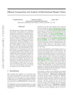 Efficient computation and analysis of distributional Shapley values