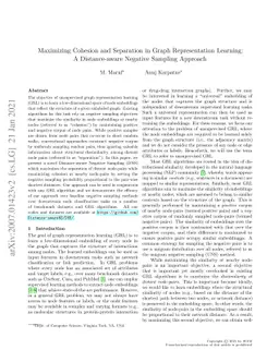 Maximizing Cohesion and Separation in Graph Representation Learning: A
  Distance-aware Negative Sampling Approach