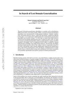 In Search of Lost Domain Generalization