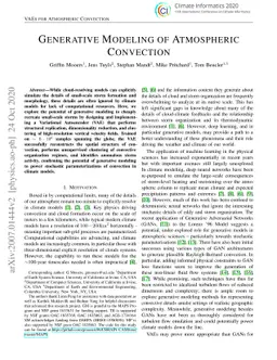 Generative Modeling for Atmospheric Convection