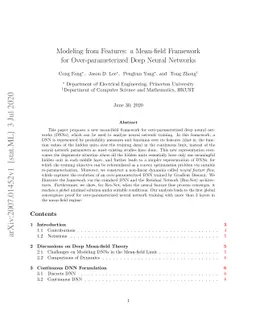 Modeling from Features: a Mean-field Framework for Over-parameterized
  Deep Neural Networks