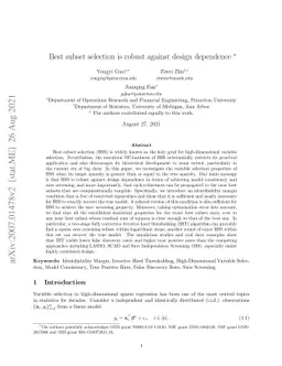 Best subset selection is robust against design dependence