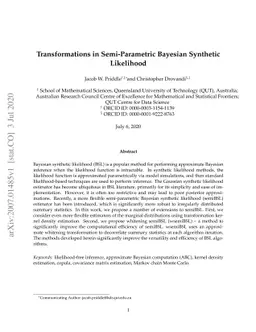 Transformations in Semi-Parametric Bayesian Synthetic Likelihood
