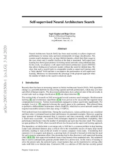 Self-supervised Neural Architecture Search