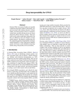 Deep interpretability for GWAS