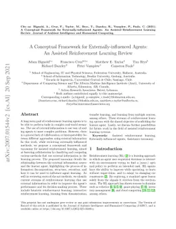 A Conceptual Framework for Externally-influenced Agents: An Assisted
  Reinforcement Learning Review