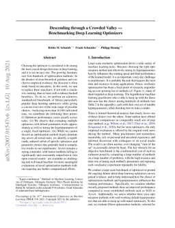 Descending through a Crowded Valley - Benchmarking Deep Learning
  Optimizers