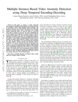 Multiple Instance-Based Video Anomaly Detection using Deep Temporal
  Encoding-Decoding